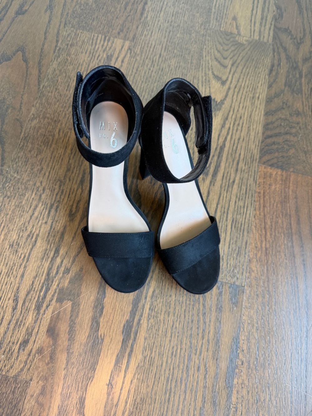 Mix No. 6 Black Suede Ankle-Strap Platform Heels - Picture 2 of 5